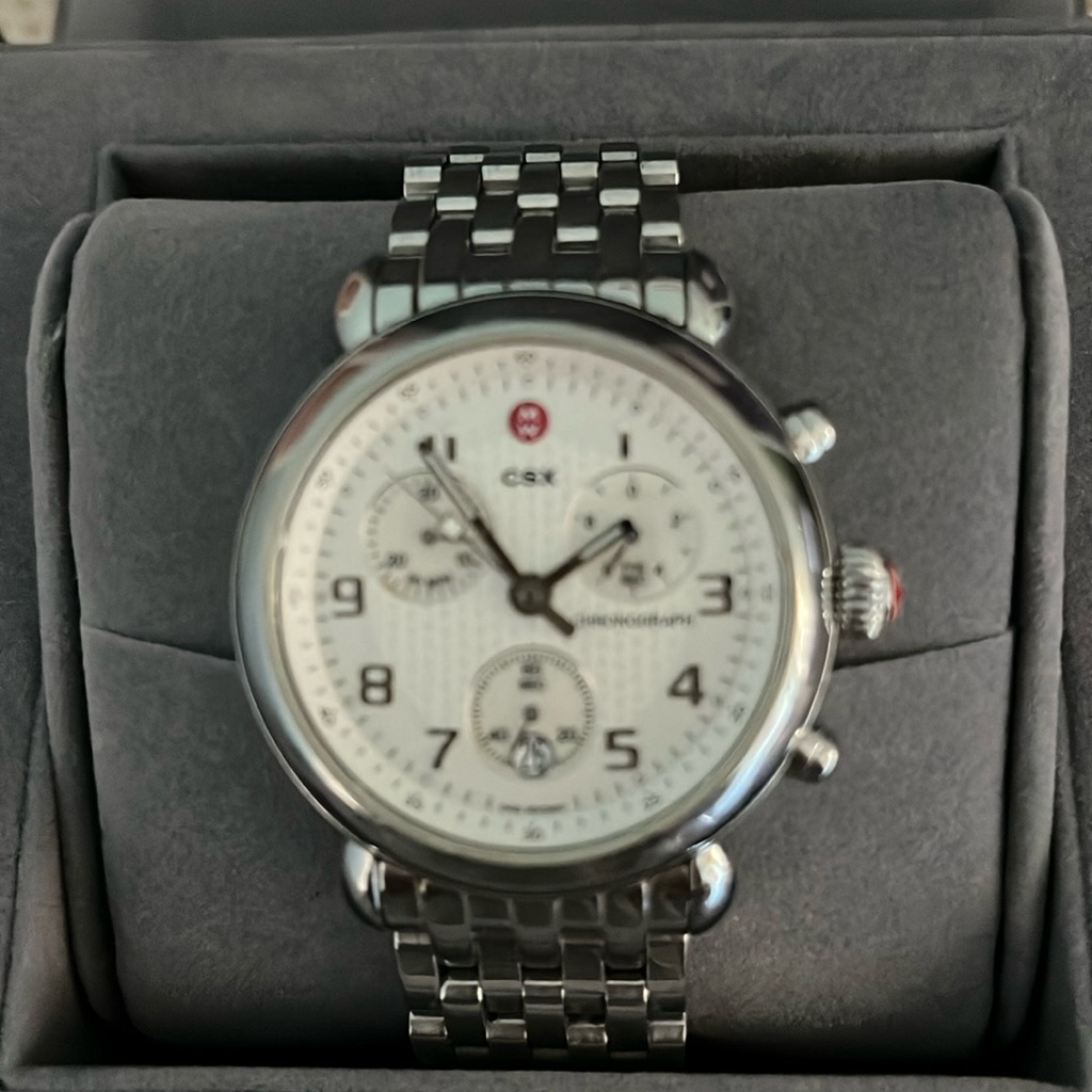 Michele Csx Womens Chronograph Watch Includes Box And Booklet